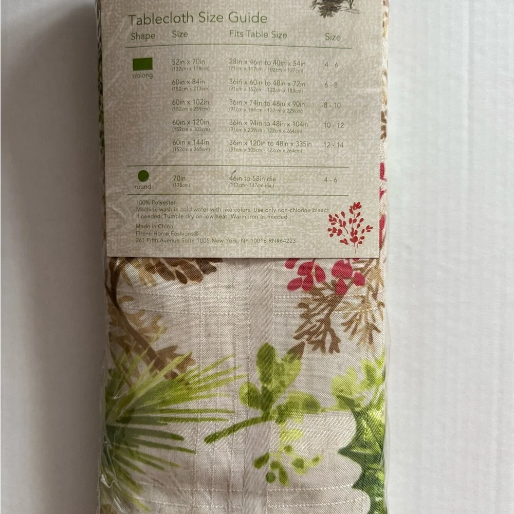 New Holiday rustic fabric tablecloth 60 x 102”